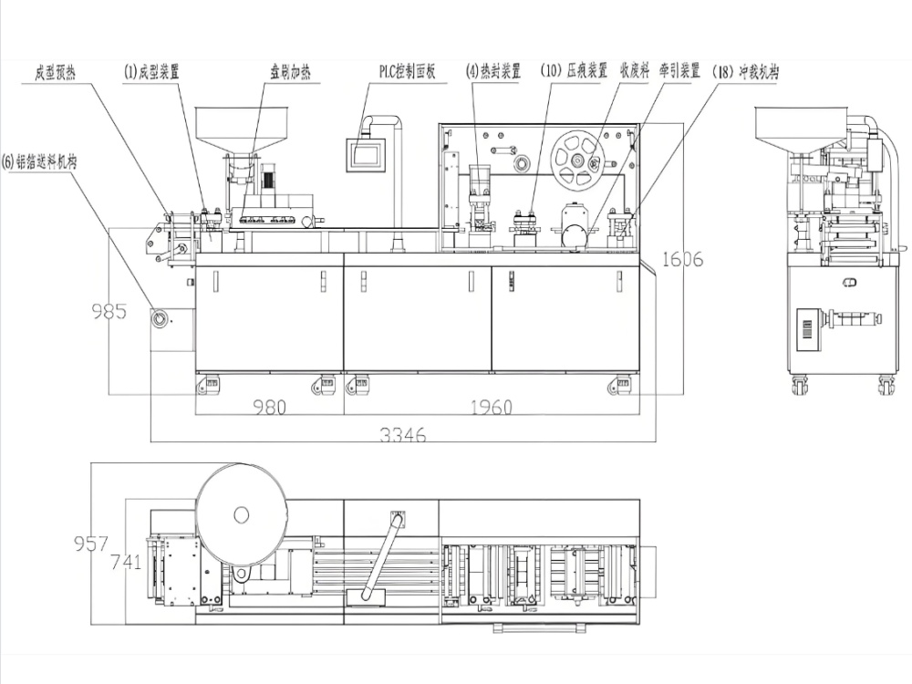 blister packing equipment split connection design