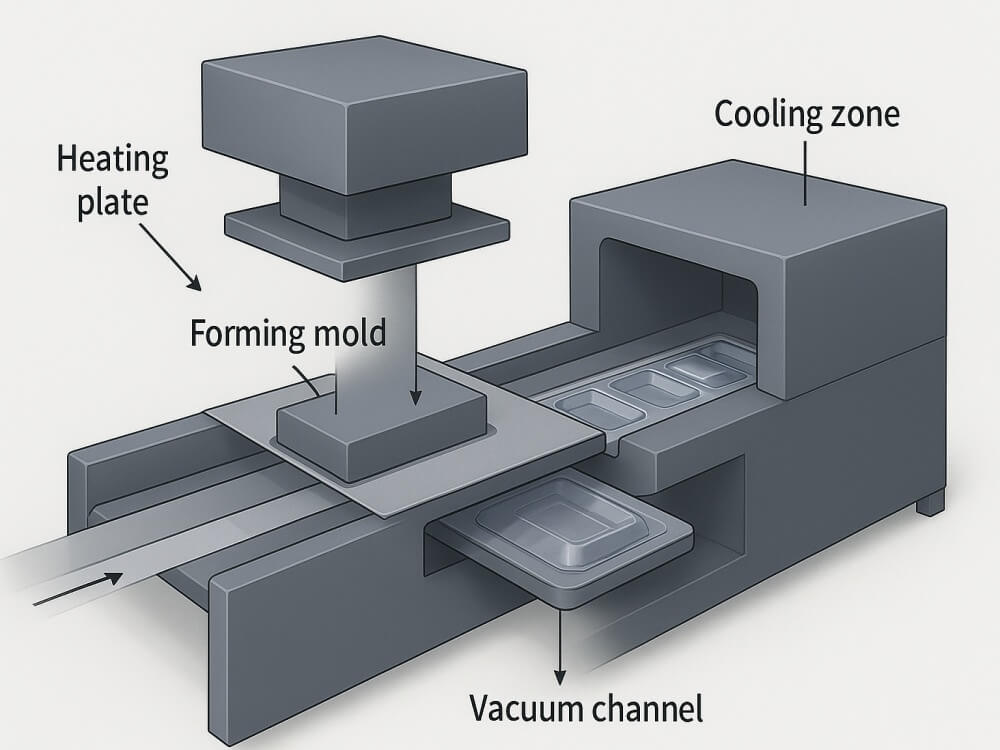 capsule blister thermoforming station