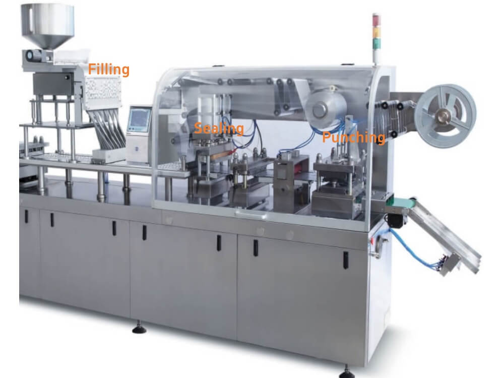alu alu blister machine filling sealing, punching