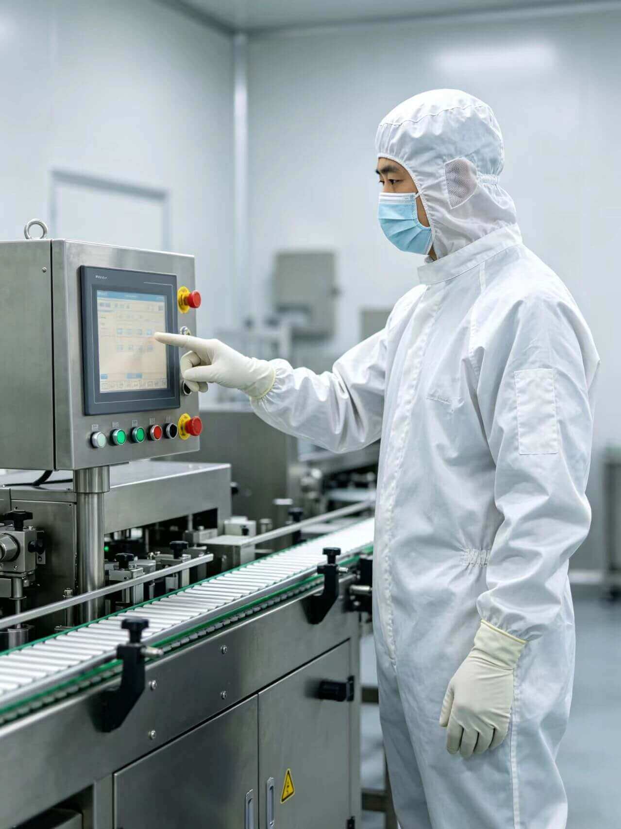 A professional operator in a cleanroom